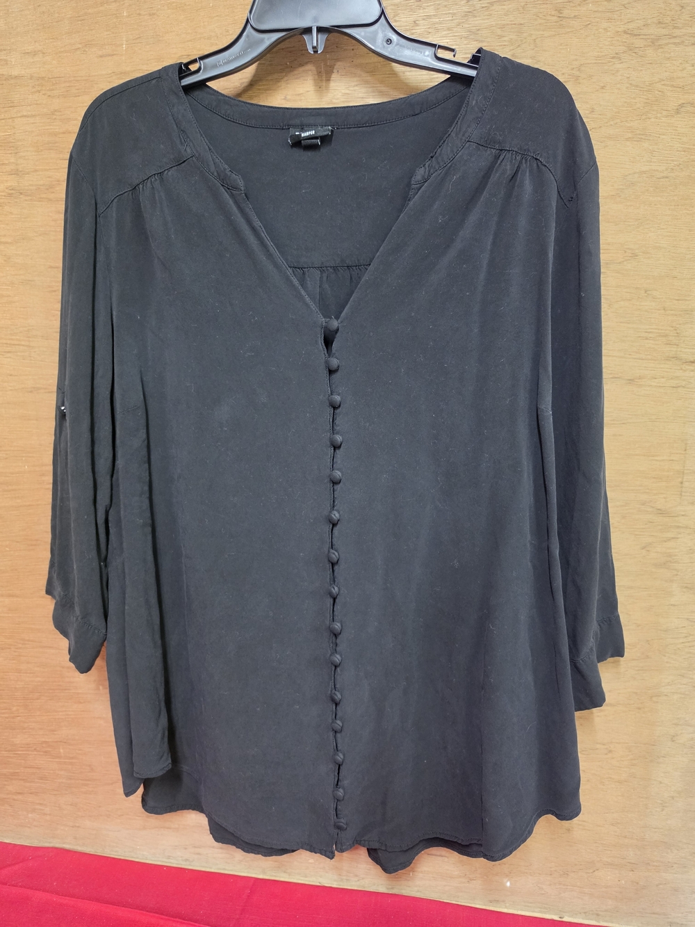 Torrid Harper Black Full Button V-Neck Ladies Blouse Size 3